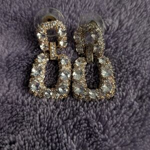 Women's Gold and Silver Crystal Earrings